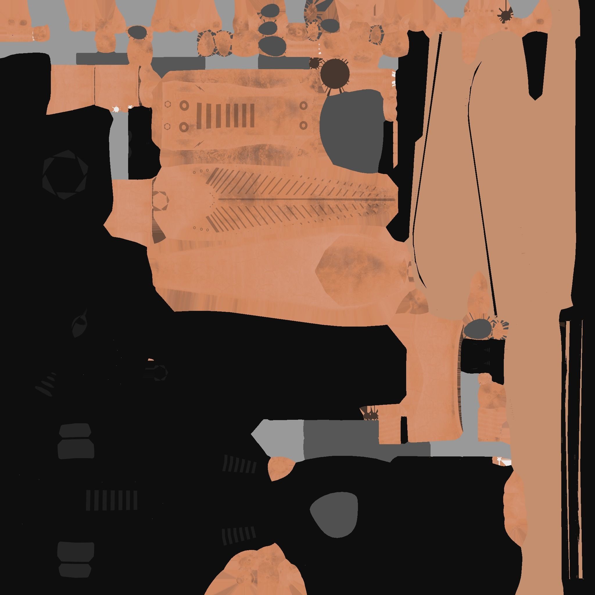 Insect Robot F08 Black Copper - SciFi Character Design Low-poly 3D model_20