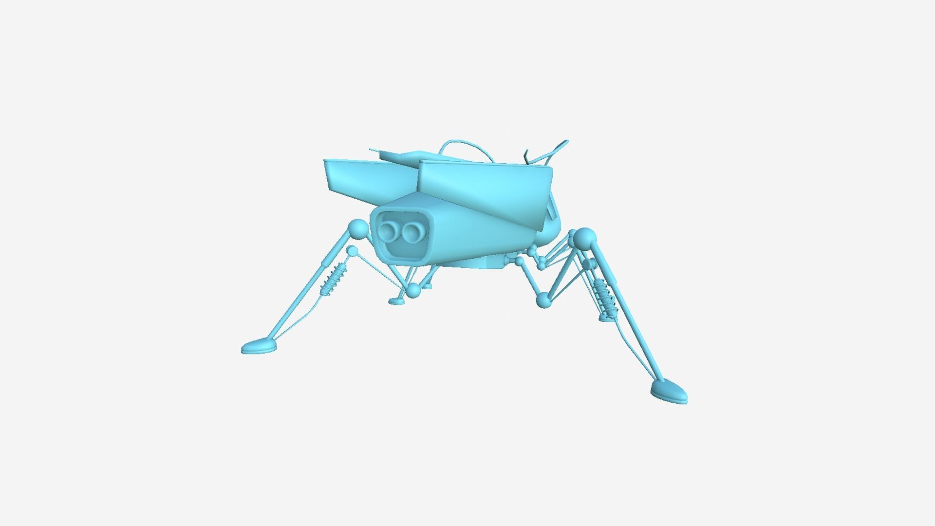 Insect Robot F08 Black Copper - SciFi Character Design Low-poly 3D model_10