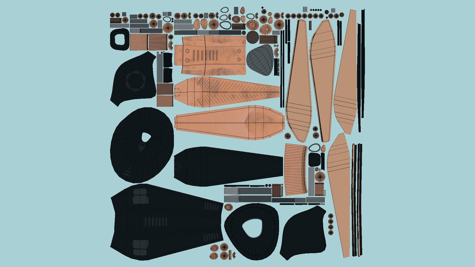 Insect Robot F08 Black Copper - SciFi Character Design Low-poly 3D model_5