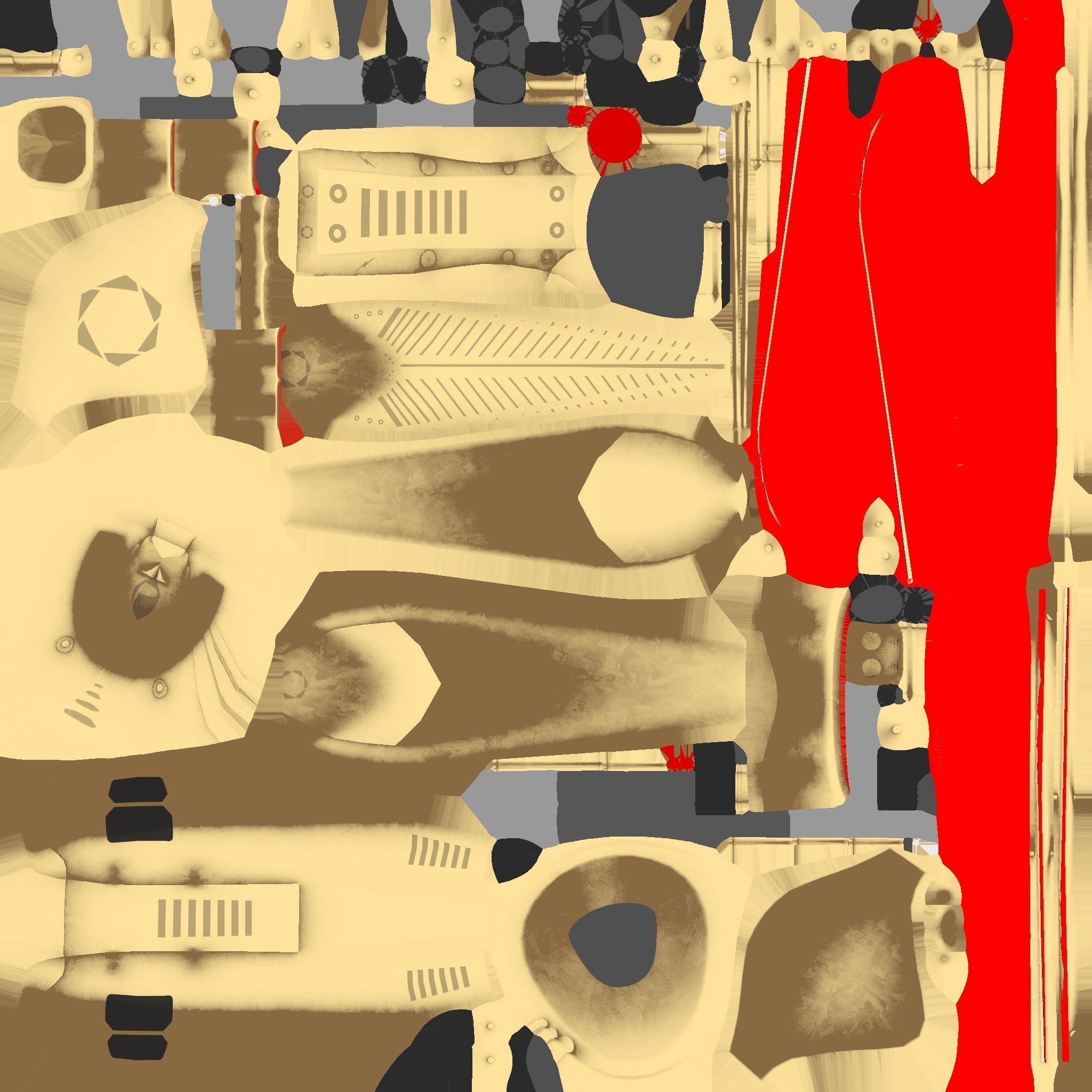 Insect Robot F09 Golden - SciFi Character Design Low-poly 3D model_20