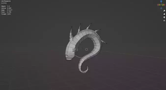 Low Poly Fantasy Eel Creature Model