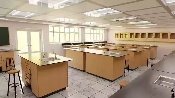 High School  laboratory 3D model