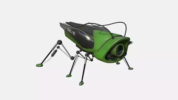 Insect Robot F10 Green - SciFi Character Design Low-poly 3D model