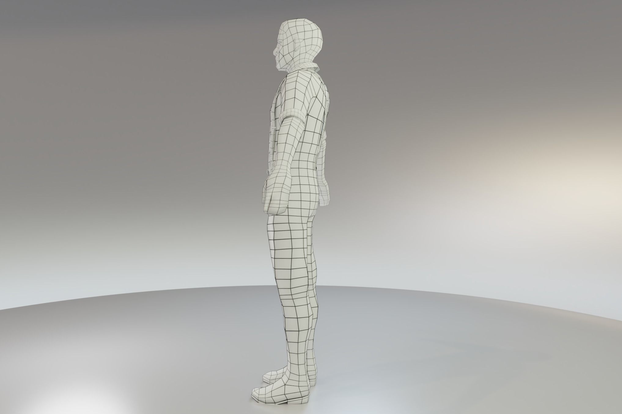 Low Poly Victorian Men Low-poly 3D model_10