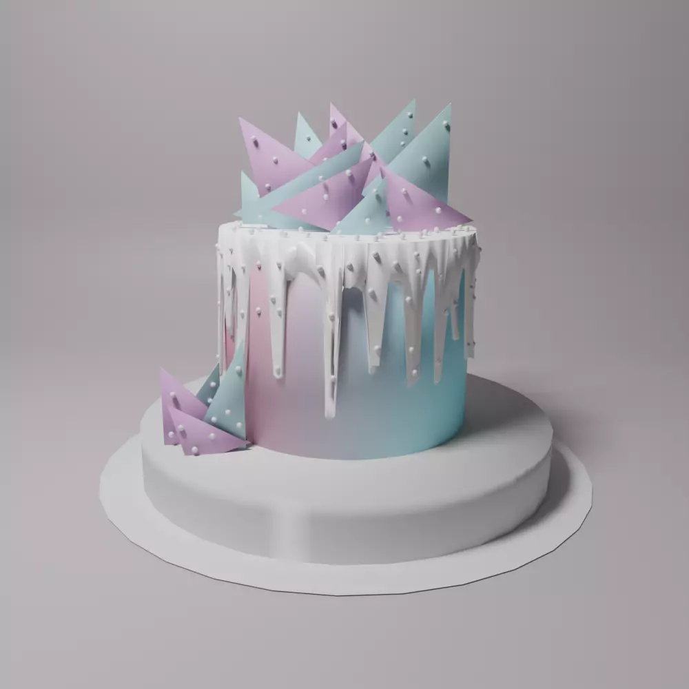 cake object 3D model_0