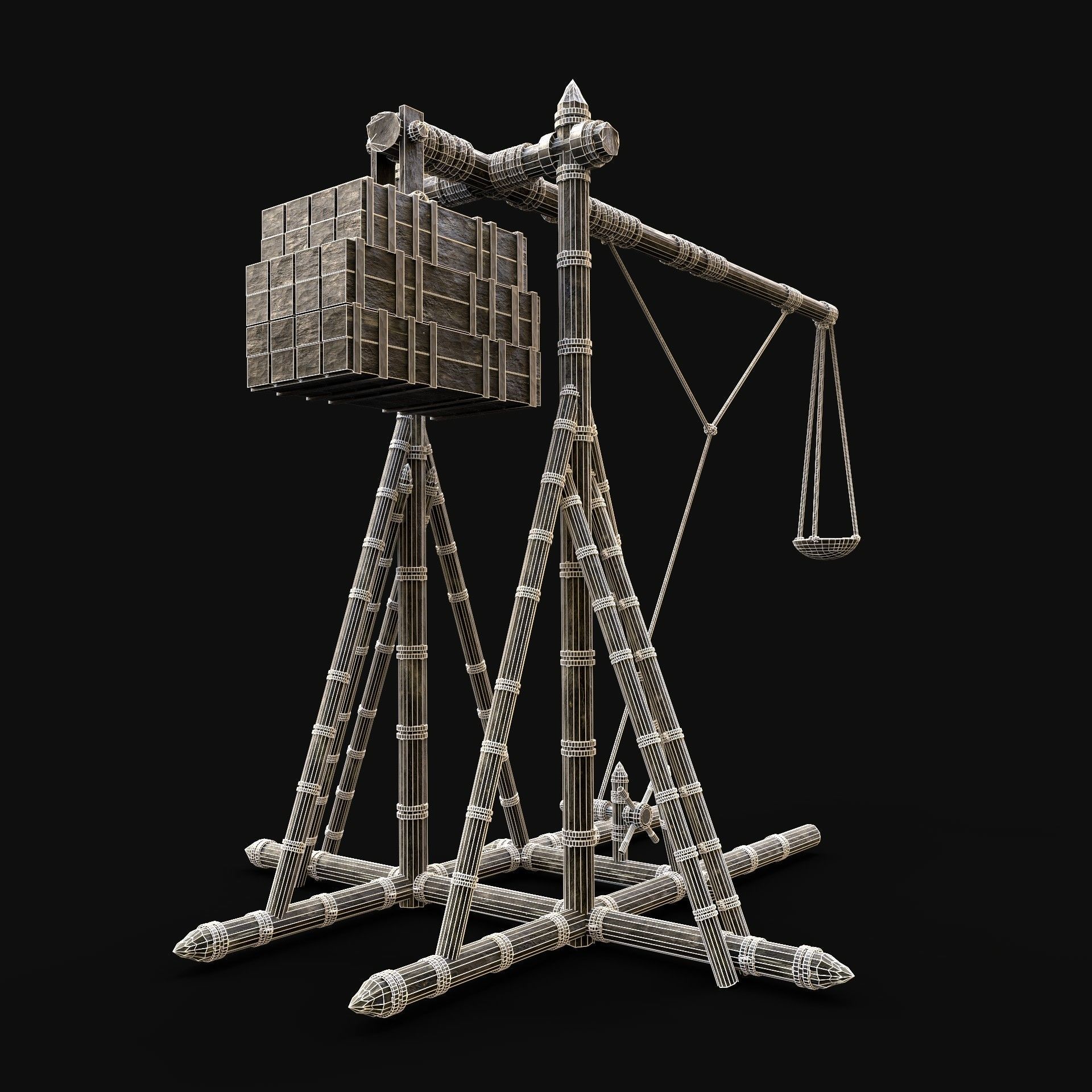 TREBUCHET CATAPULT WAR MACHINE SIEGE ENGINE PACK COLLECTION _20