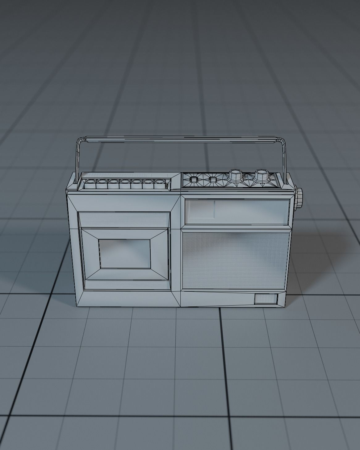Vintage Radio Low-poly 3D model_5
