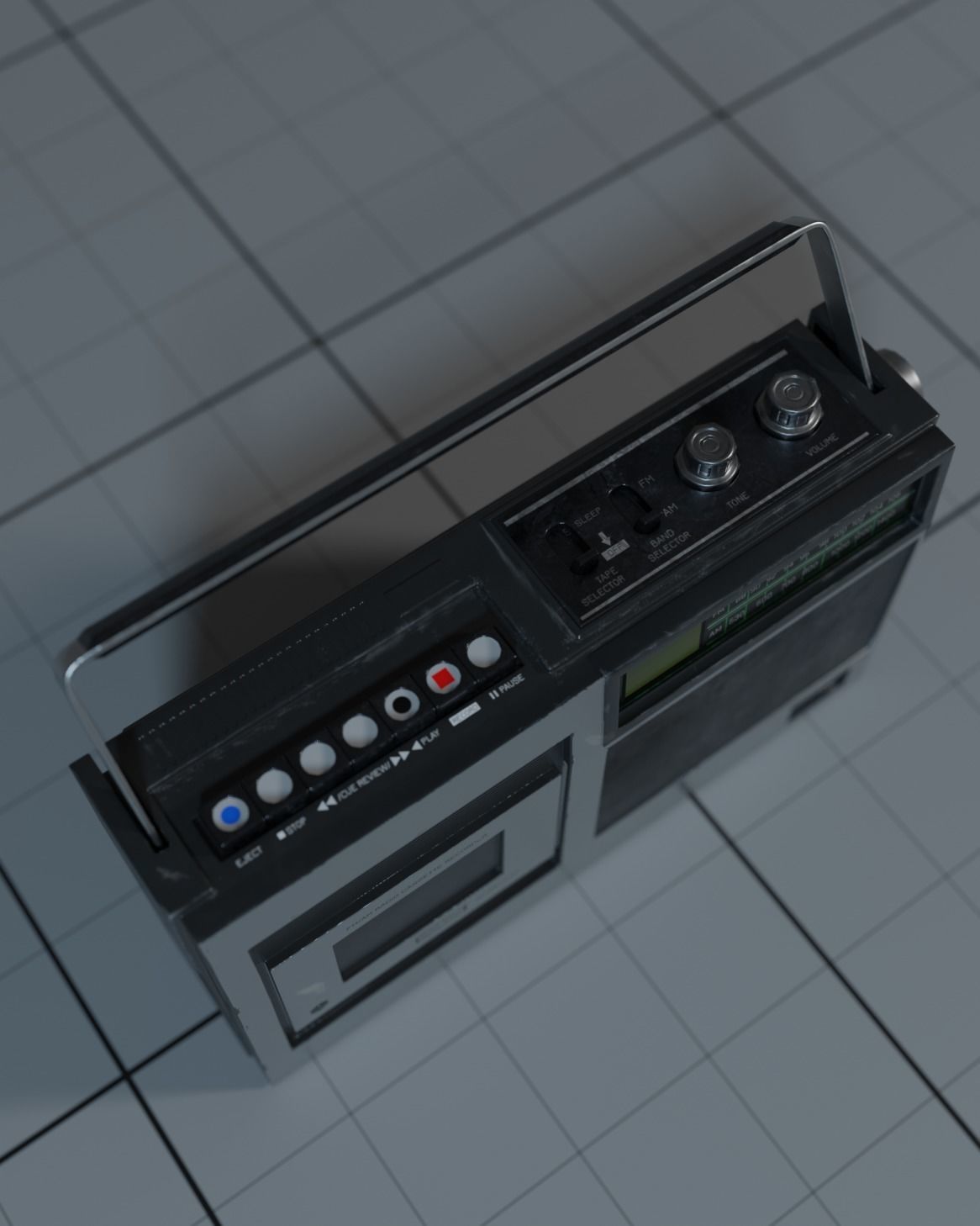 Vintage Radio Low-poly 3D model_2