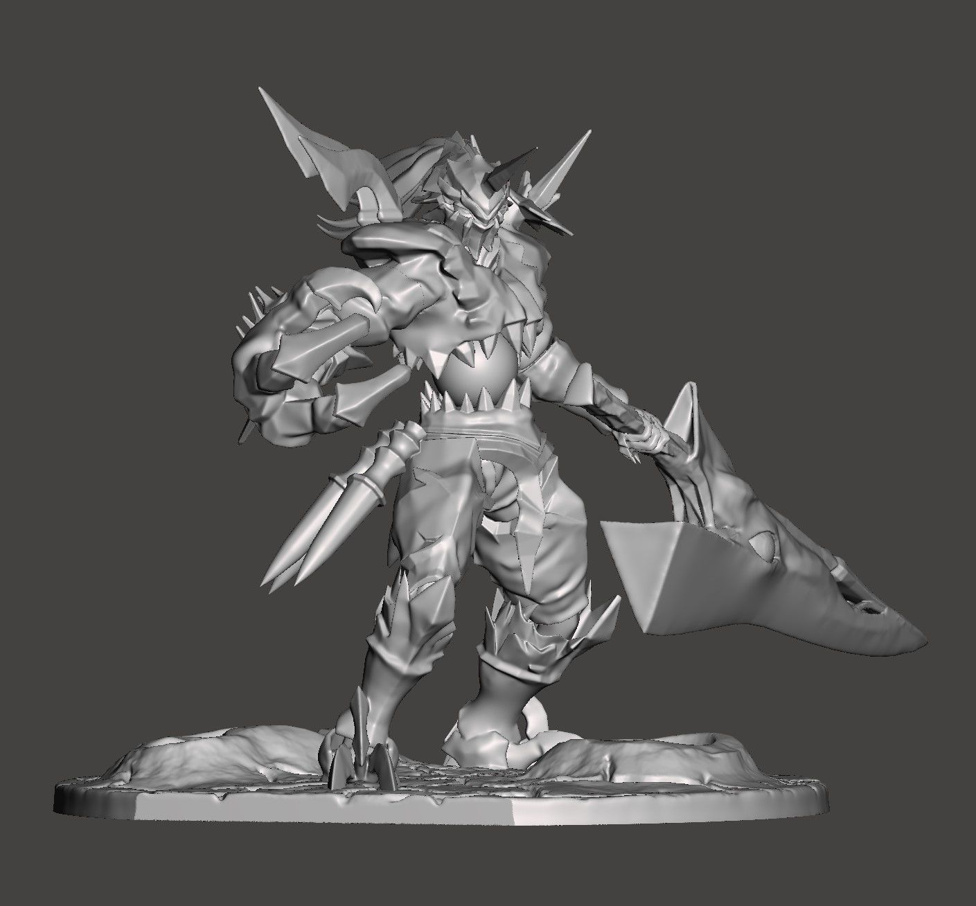 NIGHTMARE - SOUL CALIBUR with 2 SOUL EDGE SWORDS HIGH POLY STL 3D print model_4