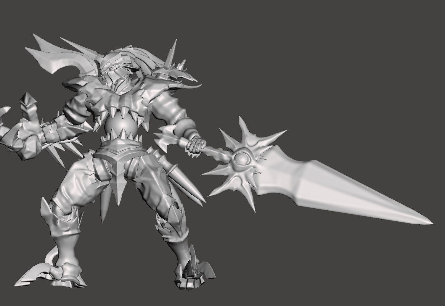 NIGHTMARE - SOUL CALIBUR with 2 SOUL EDGE SWORDS HIGH POLY STL 3D print model_15