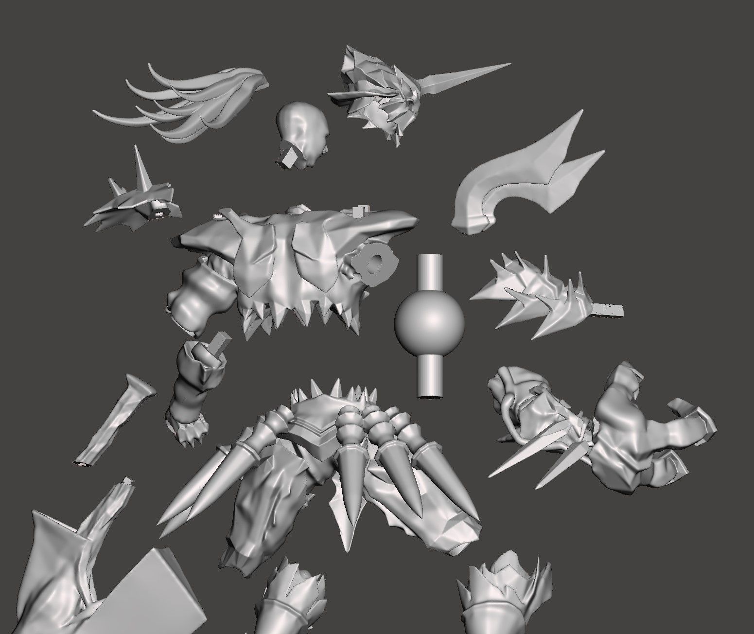 NIGHTMARE - SOUL CALIBUR with 2 SOUL EDGE SWORDS HIGH POLY STL 3D print model_8