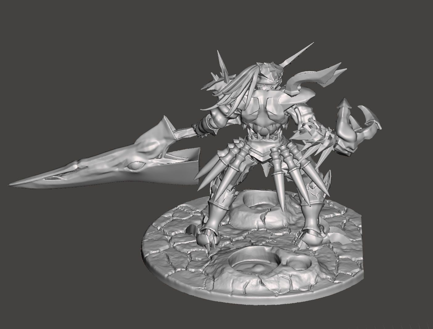 NIGHTMARE - SOUL CALIBUR with 2 SOUL EDGE SWORDS HIGH POLY STL 3D print model_13