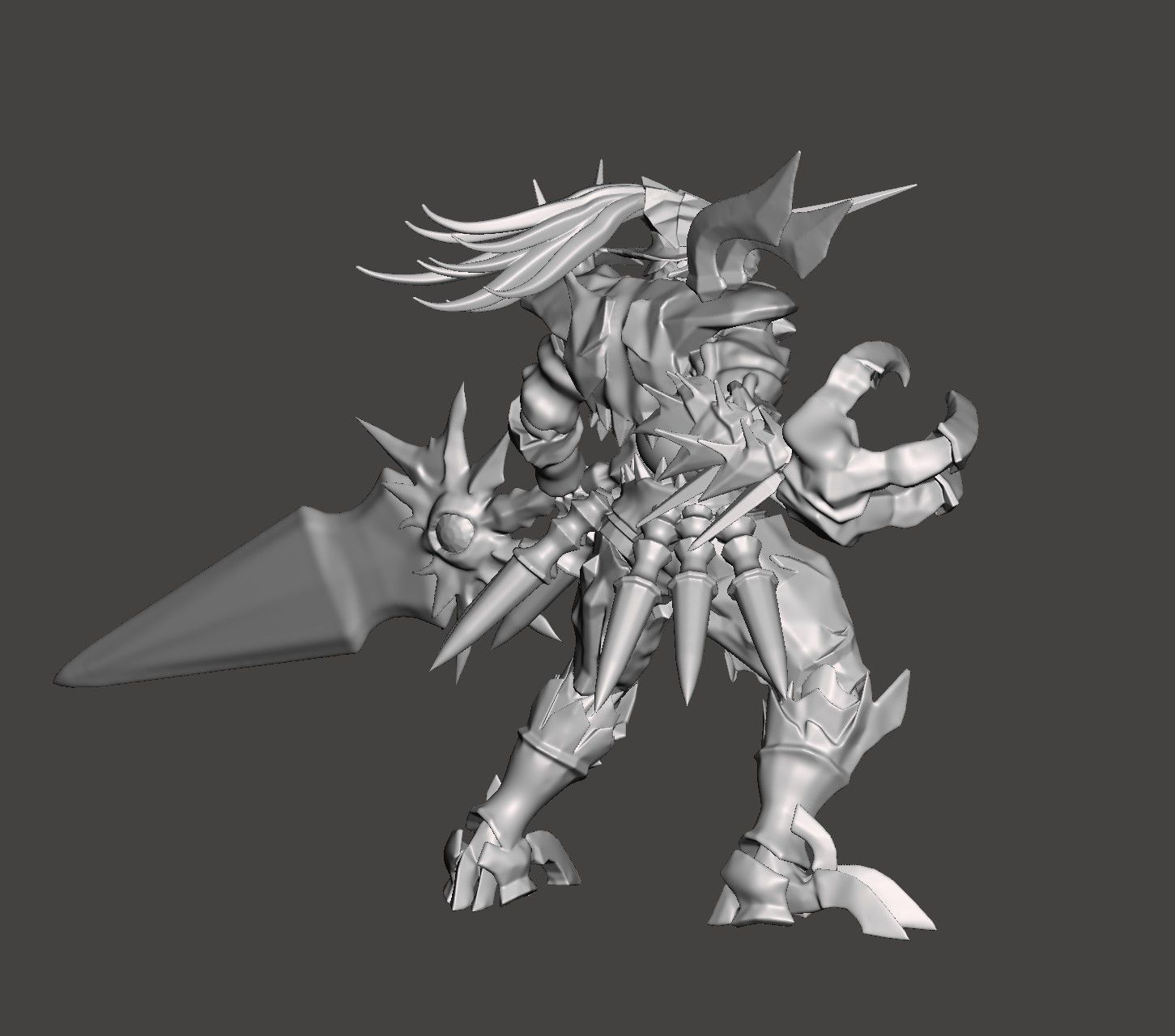 NIGHTMARE - SOUL CALIBUR with 2 SOUL EDGE SWORDS HIGH POLY STL 3D print model_6