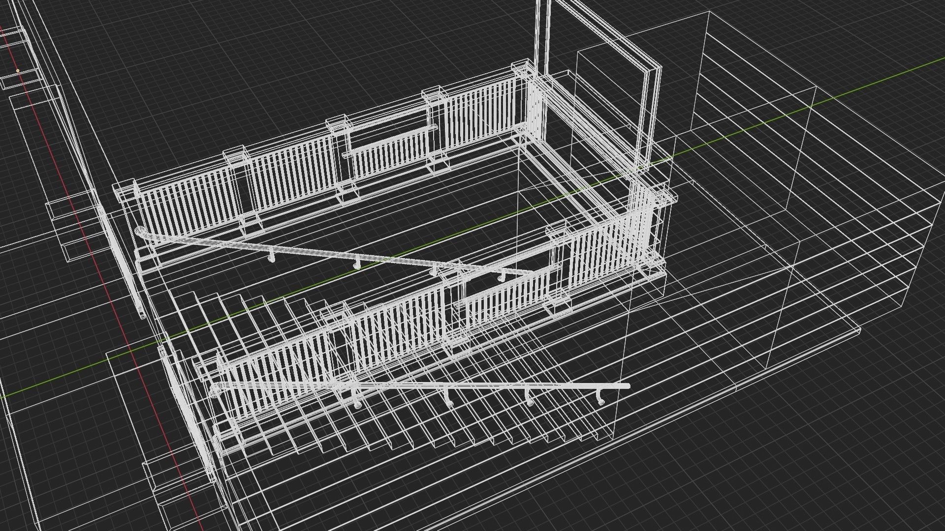 Hallway with Graffiti Low-poly 3D model_17