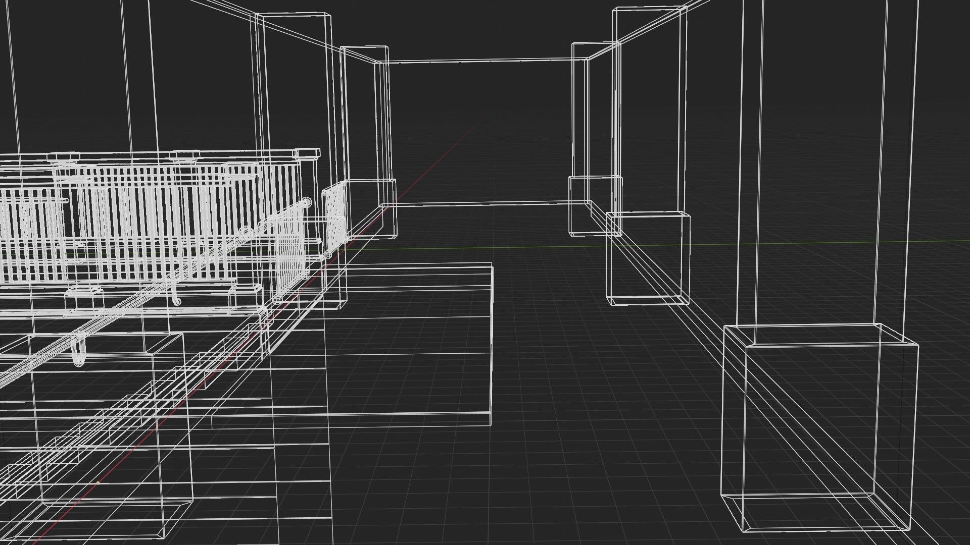 Hallway with Graffiti Low-poly 3D model_15