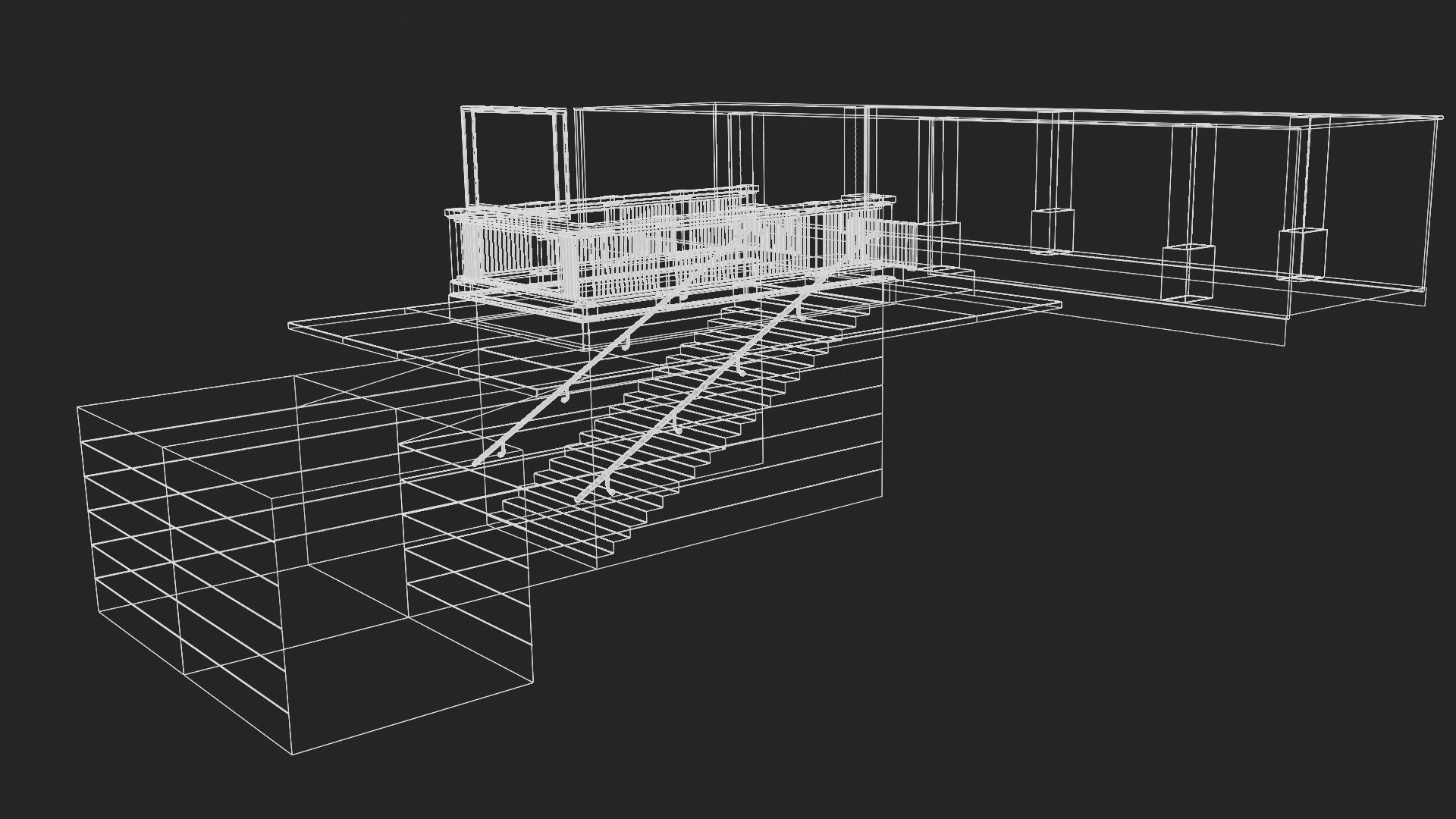 Hallway with Graffiti Low-poly 3D model_14