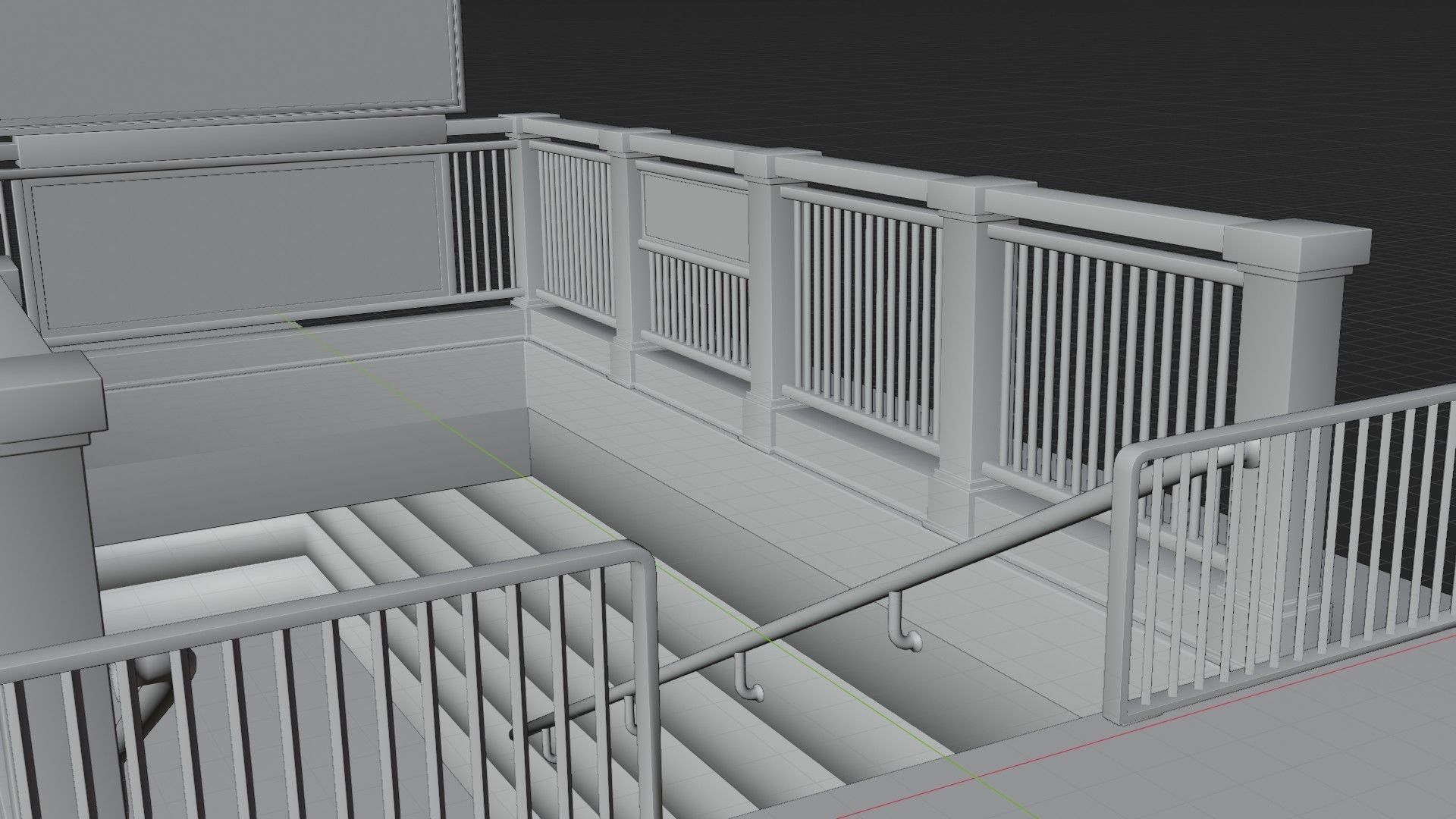 Hallway with Graffiti Low-poly 3D model_21