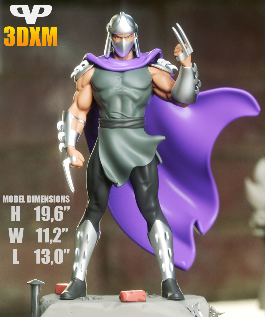 Shredder TMNT STL for 3D Printing ChibiSTL 3DXM 3D print model_1