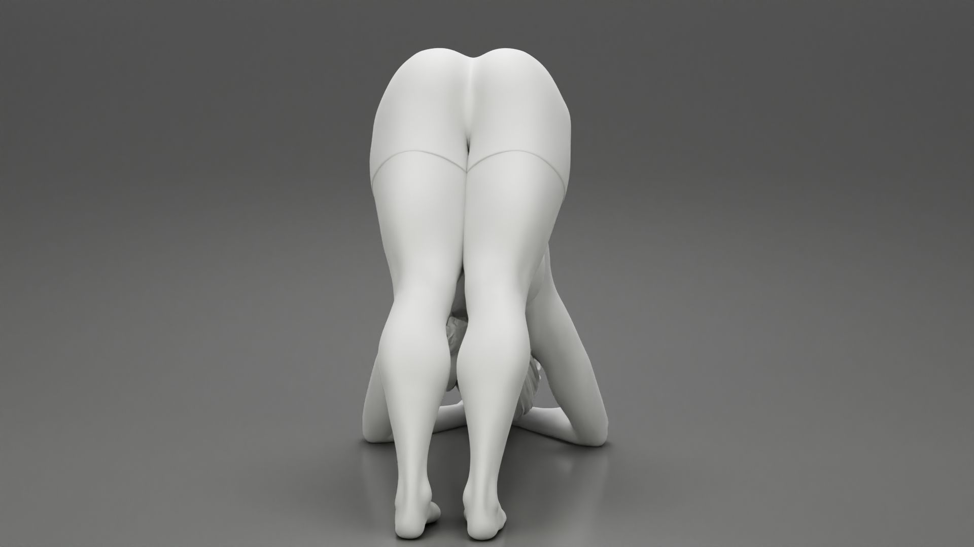 Sporty Woman Practicing Yoga Downward Facing Dog Pose 3D print model_10