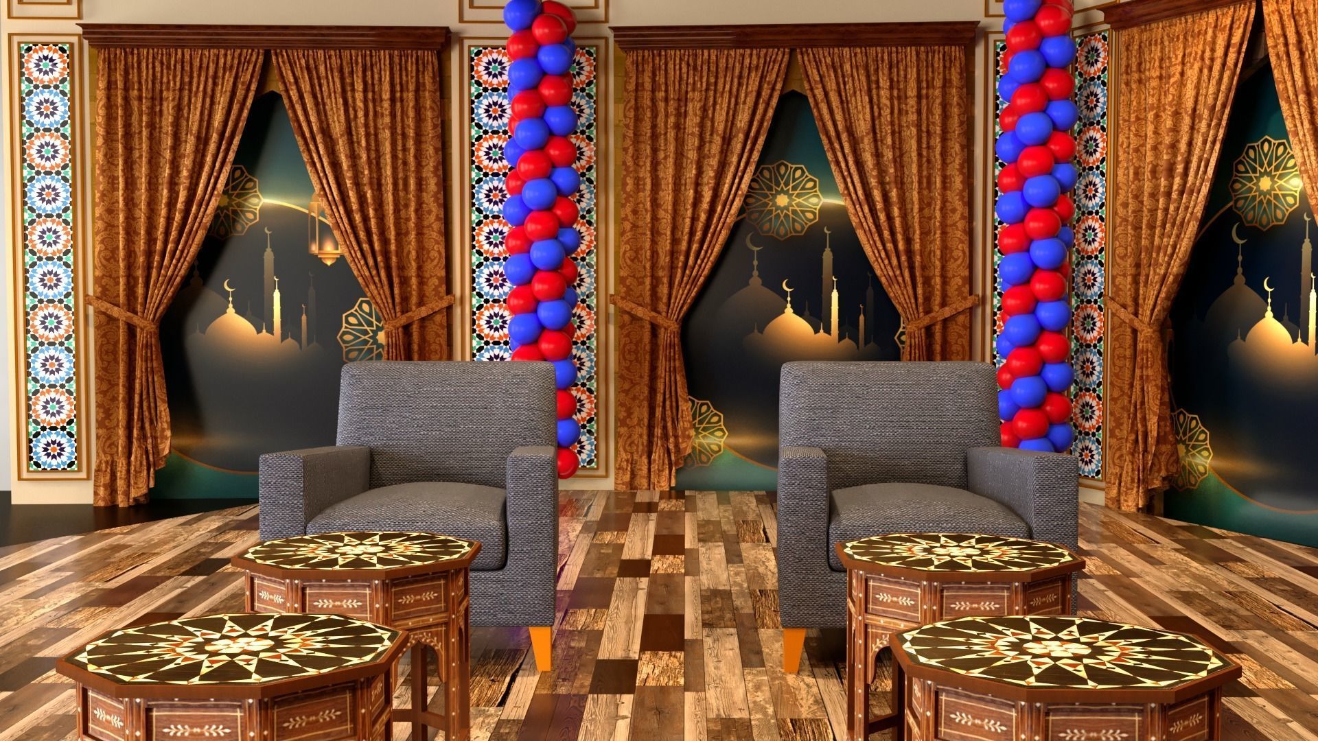 Islamic Virtual Set 3D model_2