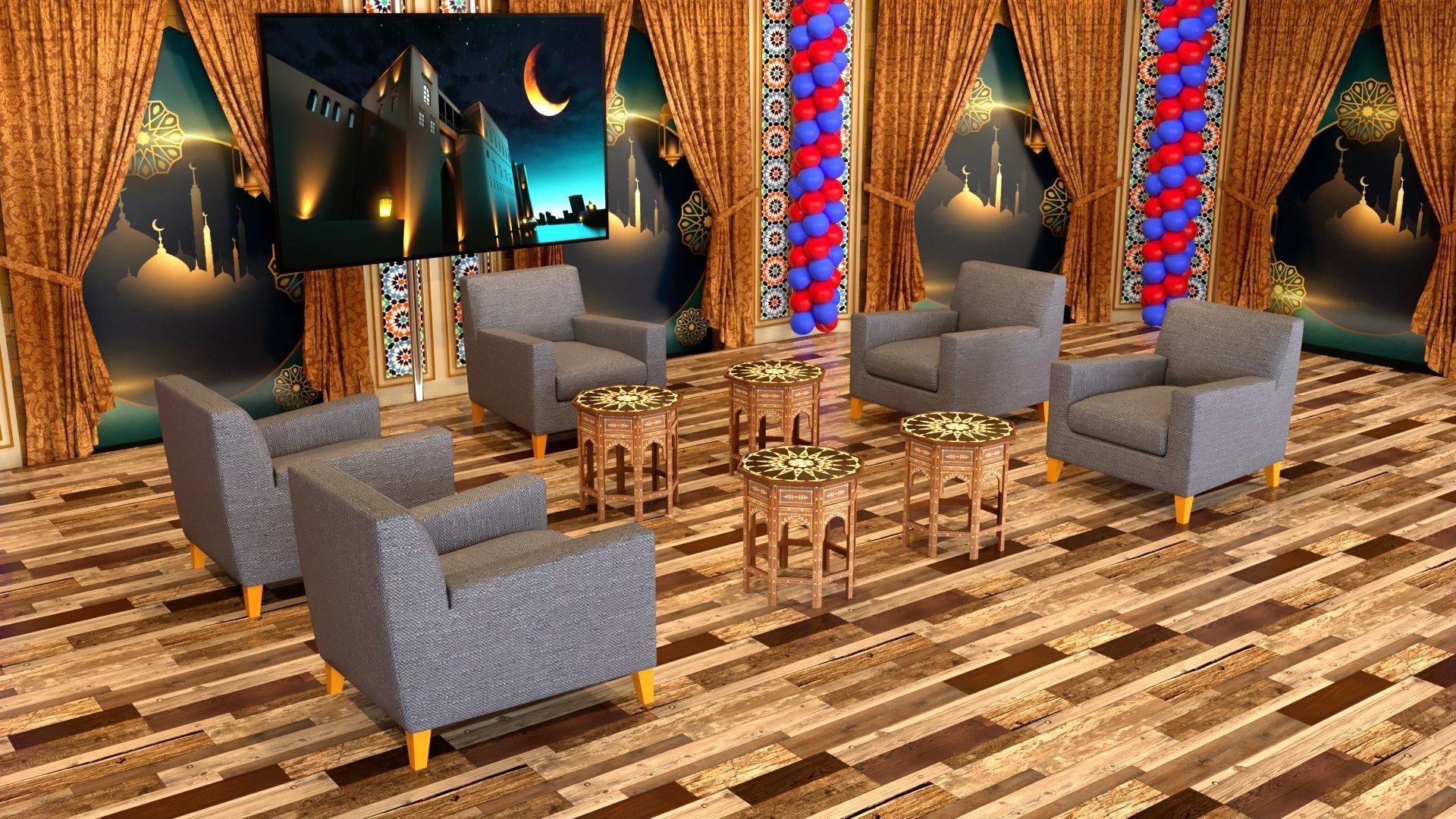 Islamic Virtual Set 3D model_4