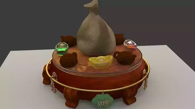 Chinese display stand with bag 