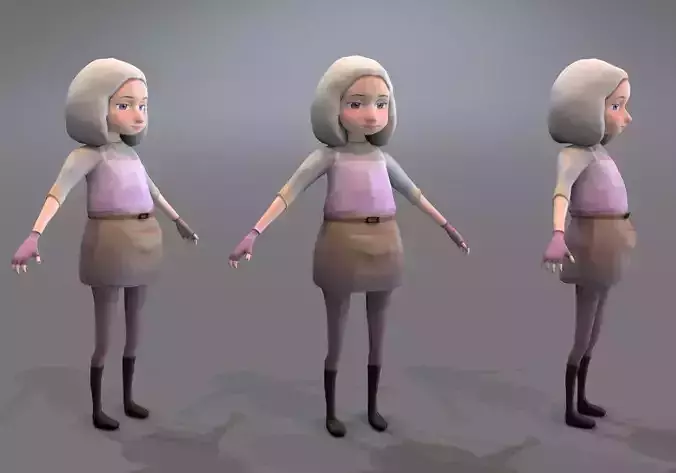 wide girl with white hair