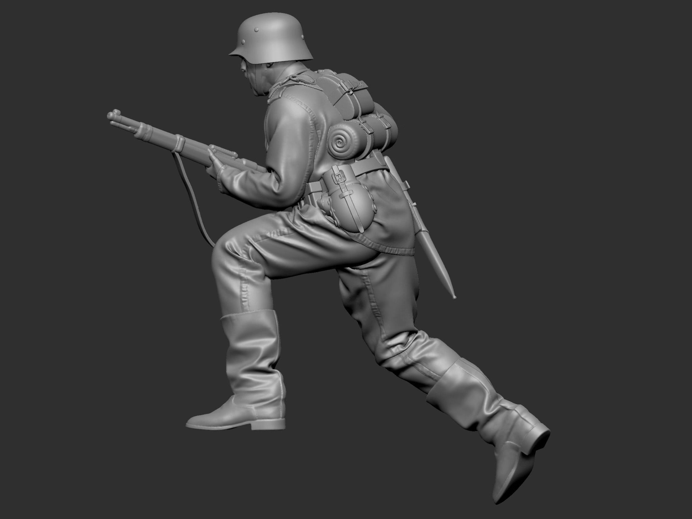 German Soldier 7 ww2 3D print model_27