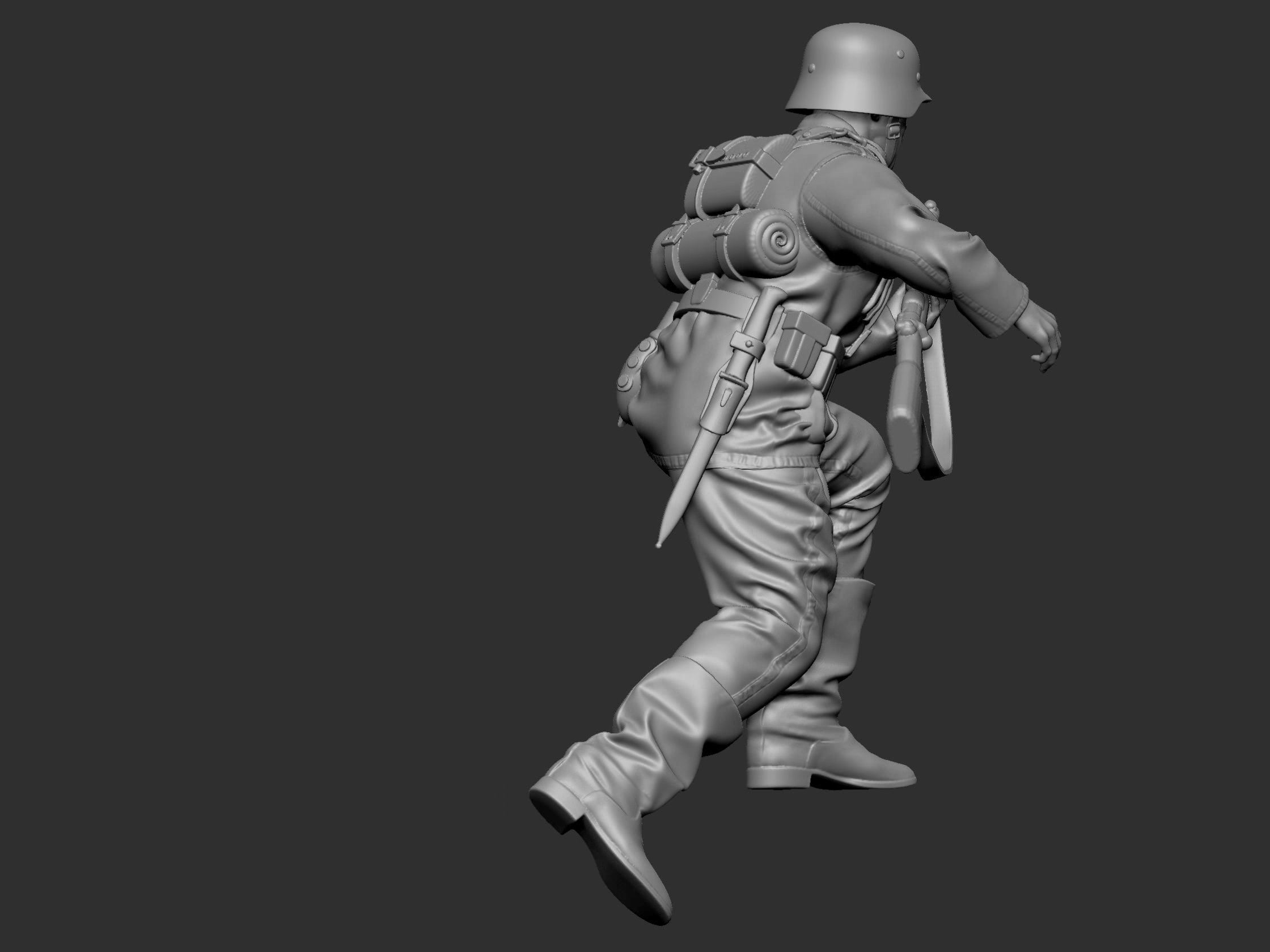 German Soldier 7 ww2 3D print model_14