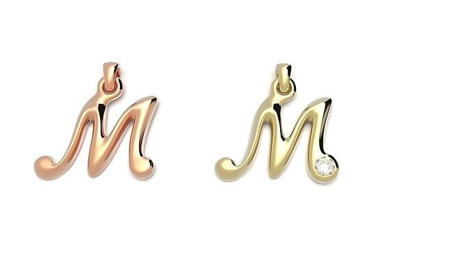 Letter M for jewelry  3D print model