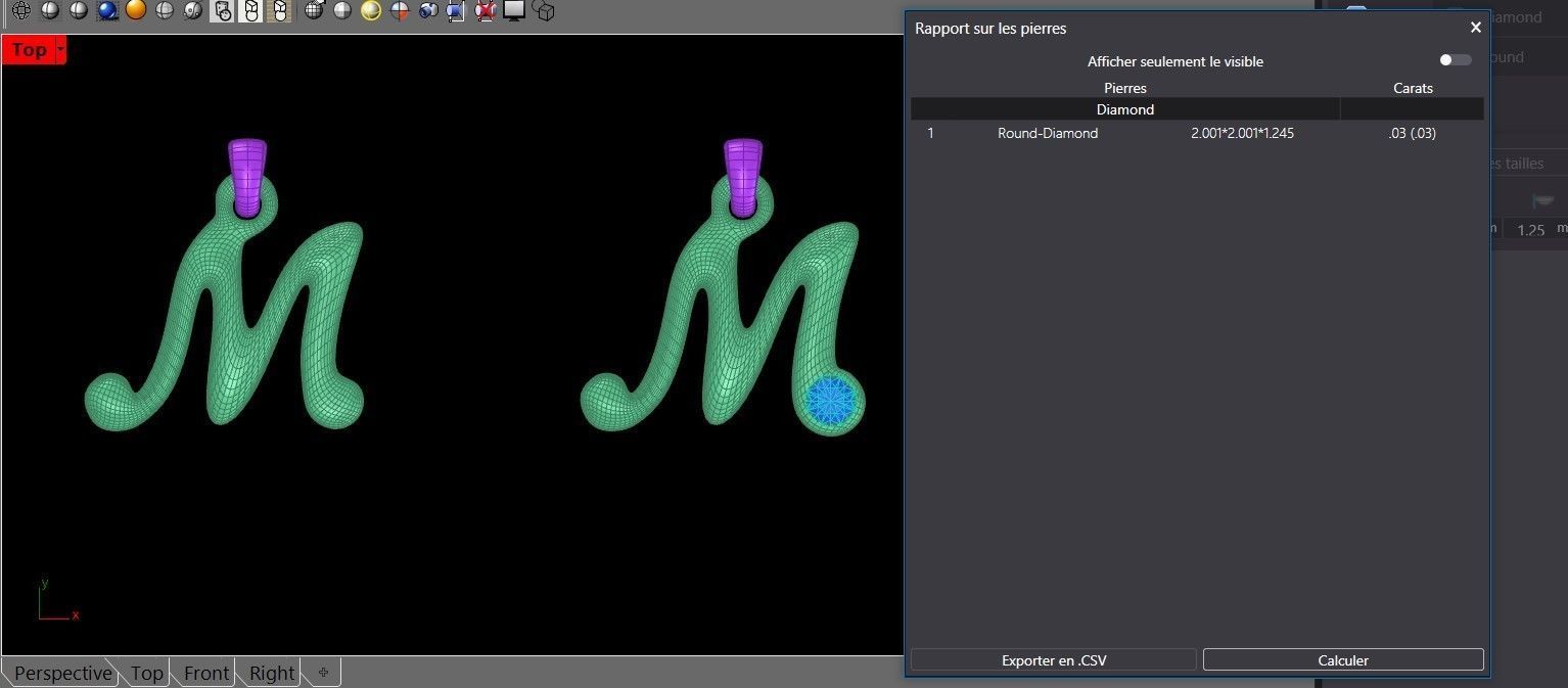 Letter M for jewelry 3D print model_4