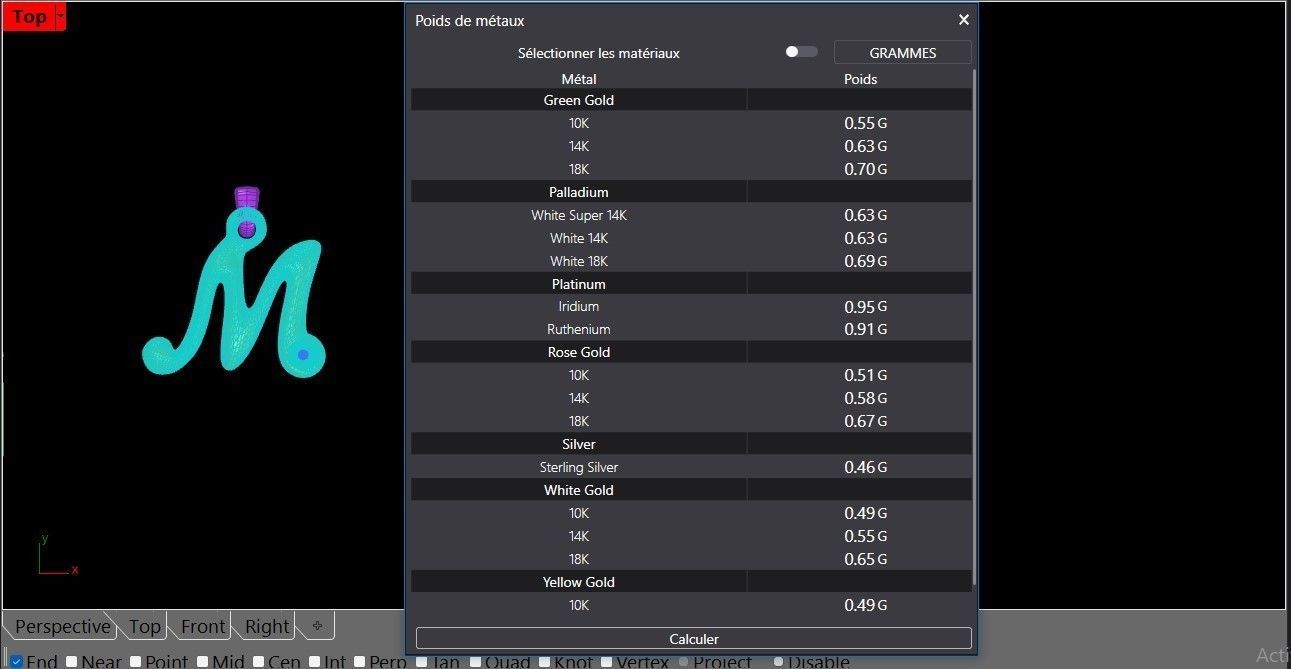 Letter M for jewelry 3D print model_7