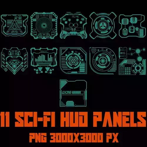 11 Sci-Fi Hud Panels