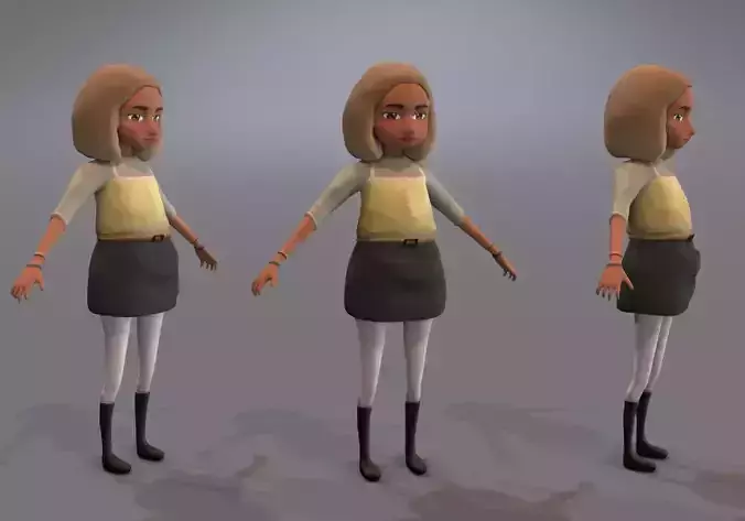 wide girl with blond hair