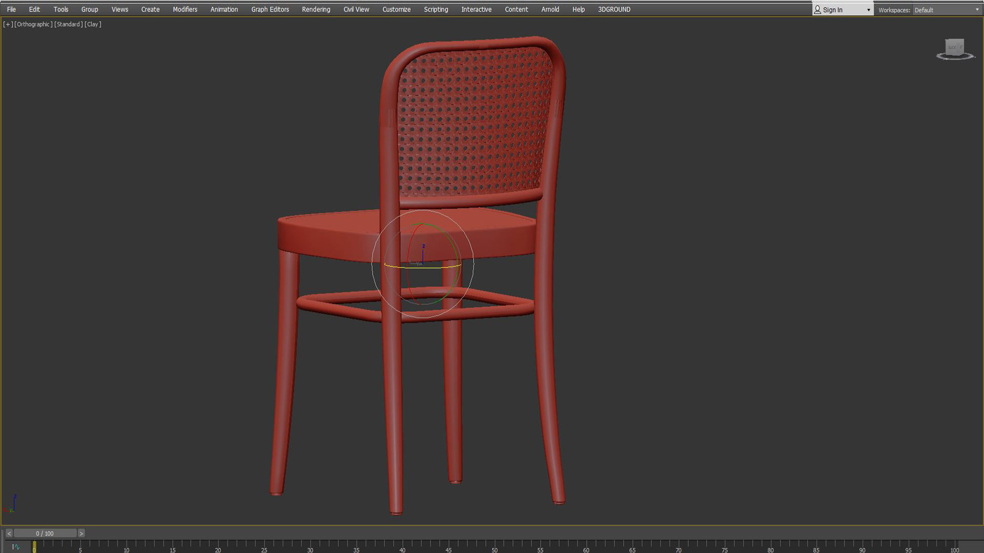 Hoffmann Replica Beech Wood Rattan Dining Side Chairs Low-poly 3D model_7