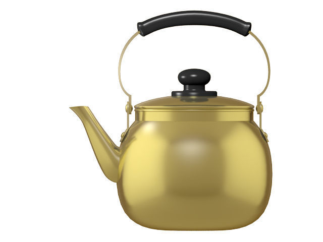 Kettle gold tea 3D model_5
