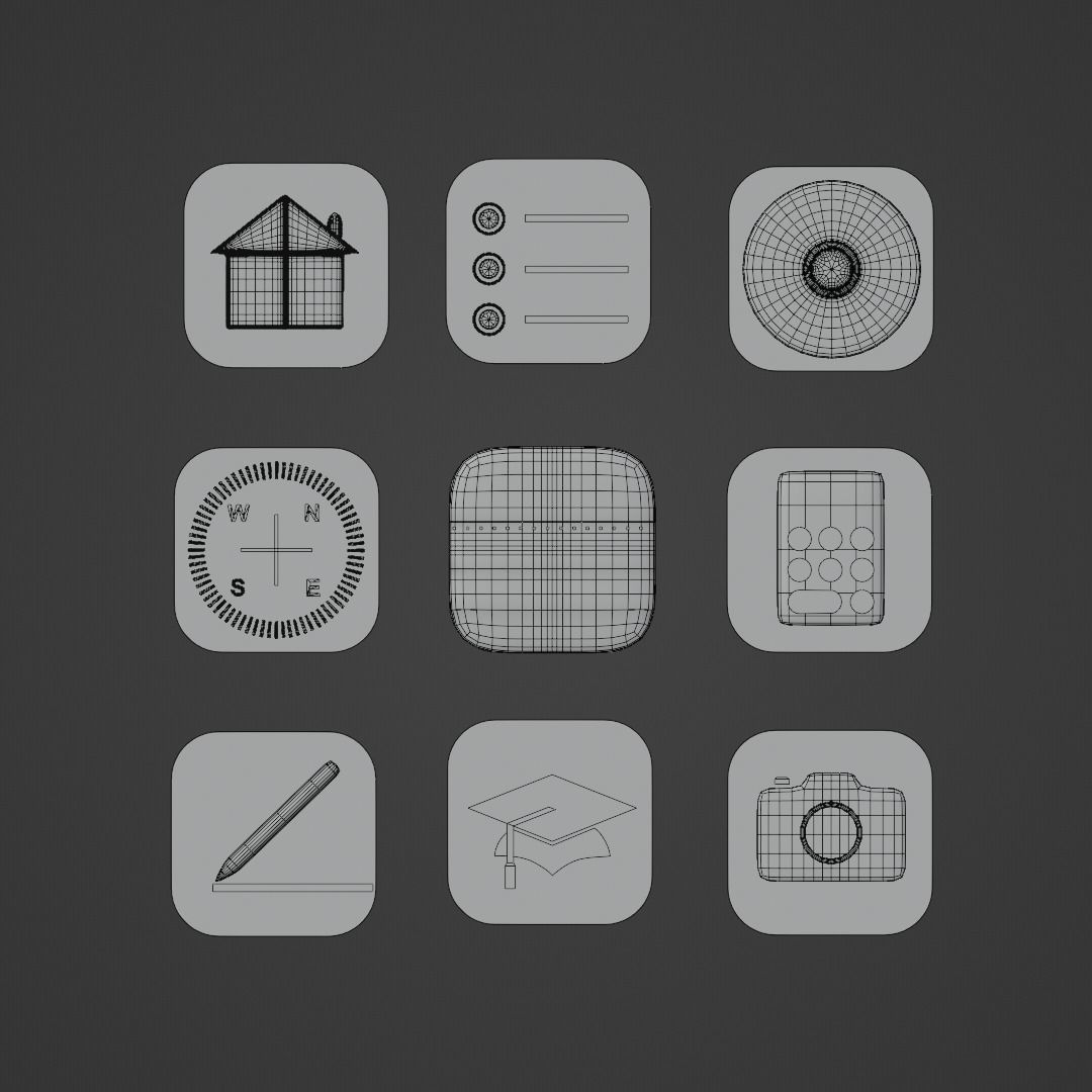 Apple Icons with Dark Mode 3D model_9