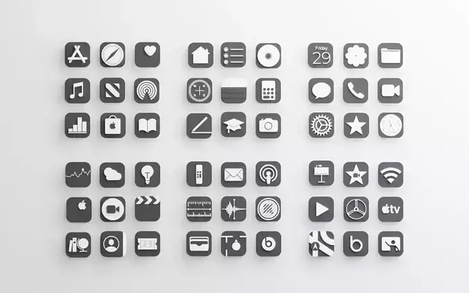 Apple Icons with Dark Mode