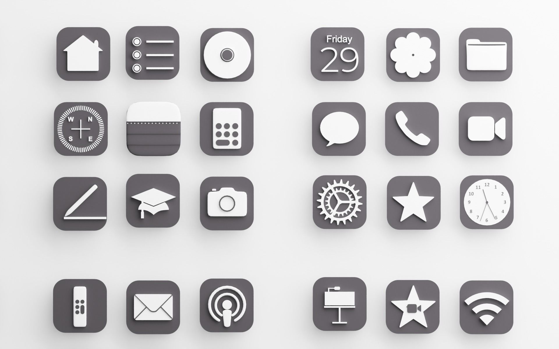 Apple Icons with Dark Mode 3D model_4