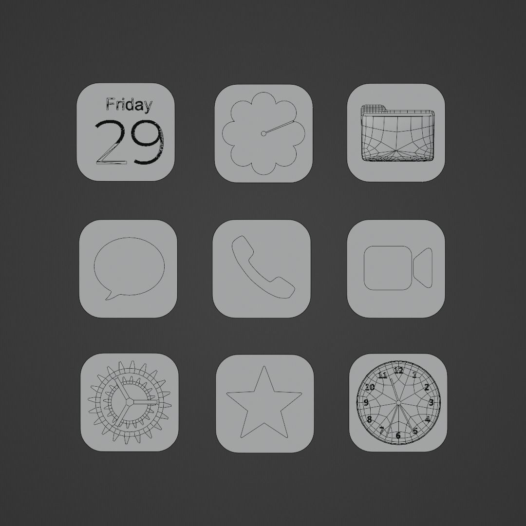 Apple Icons with Dark Mode 3D model_10