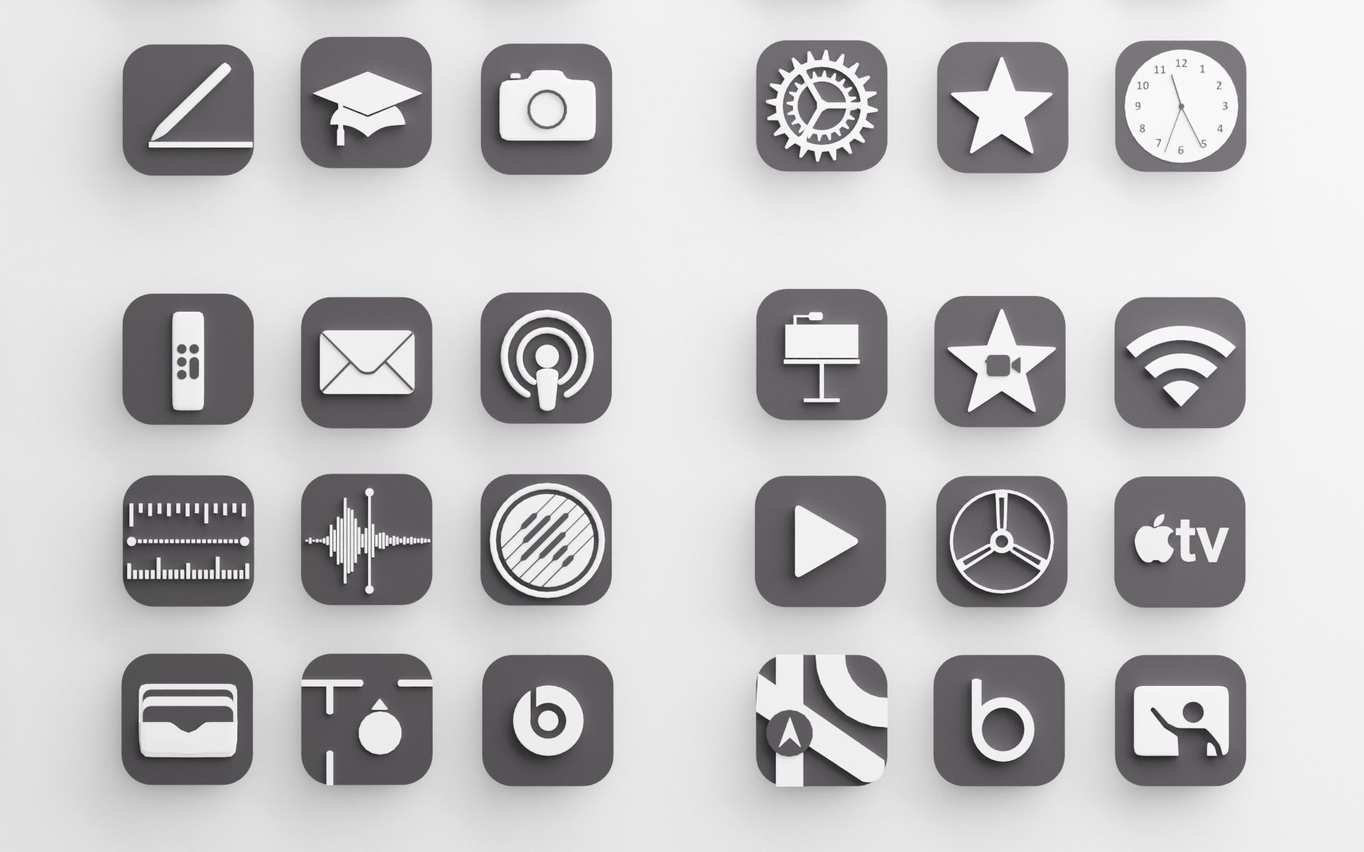 Apple Icons with Dark Mode 3D model_3