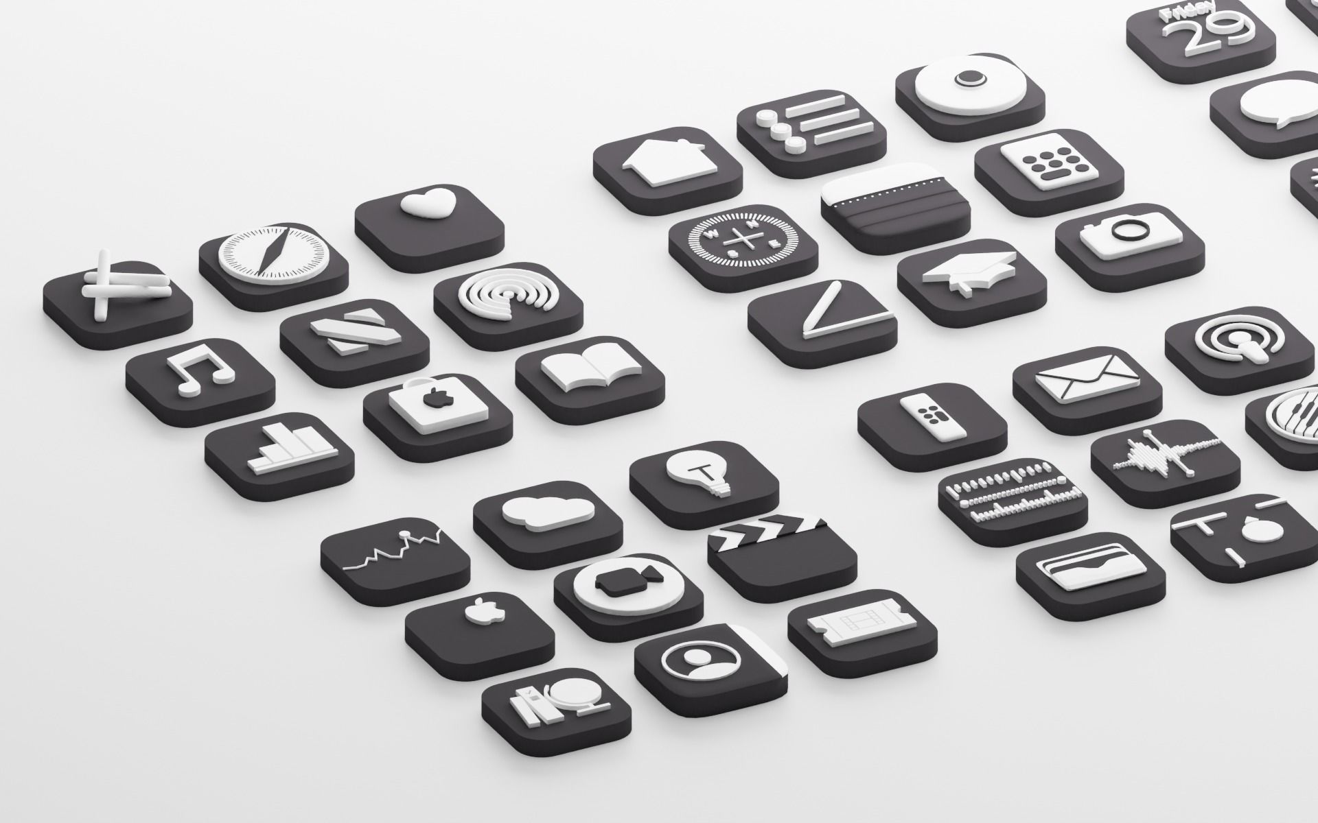 Apple Icons with Dark Mode 3D model_5
