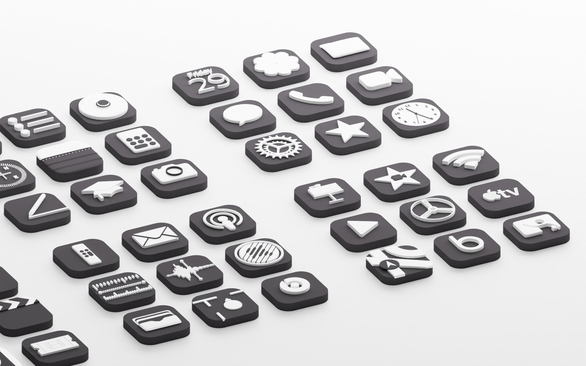 Apple Icons with Dark Mode 3D model_6