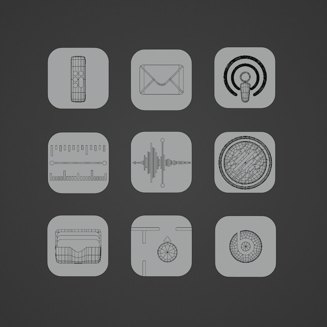 Apple Icons with Dark Mode 3D model_12