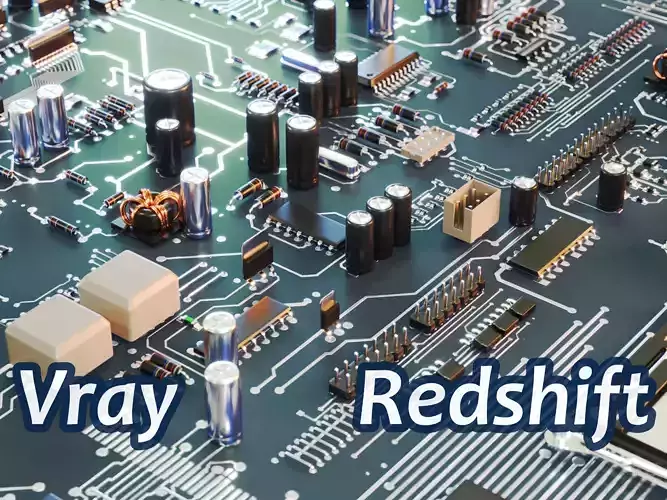 Motherboard Vray Redshift 3D model