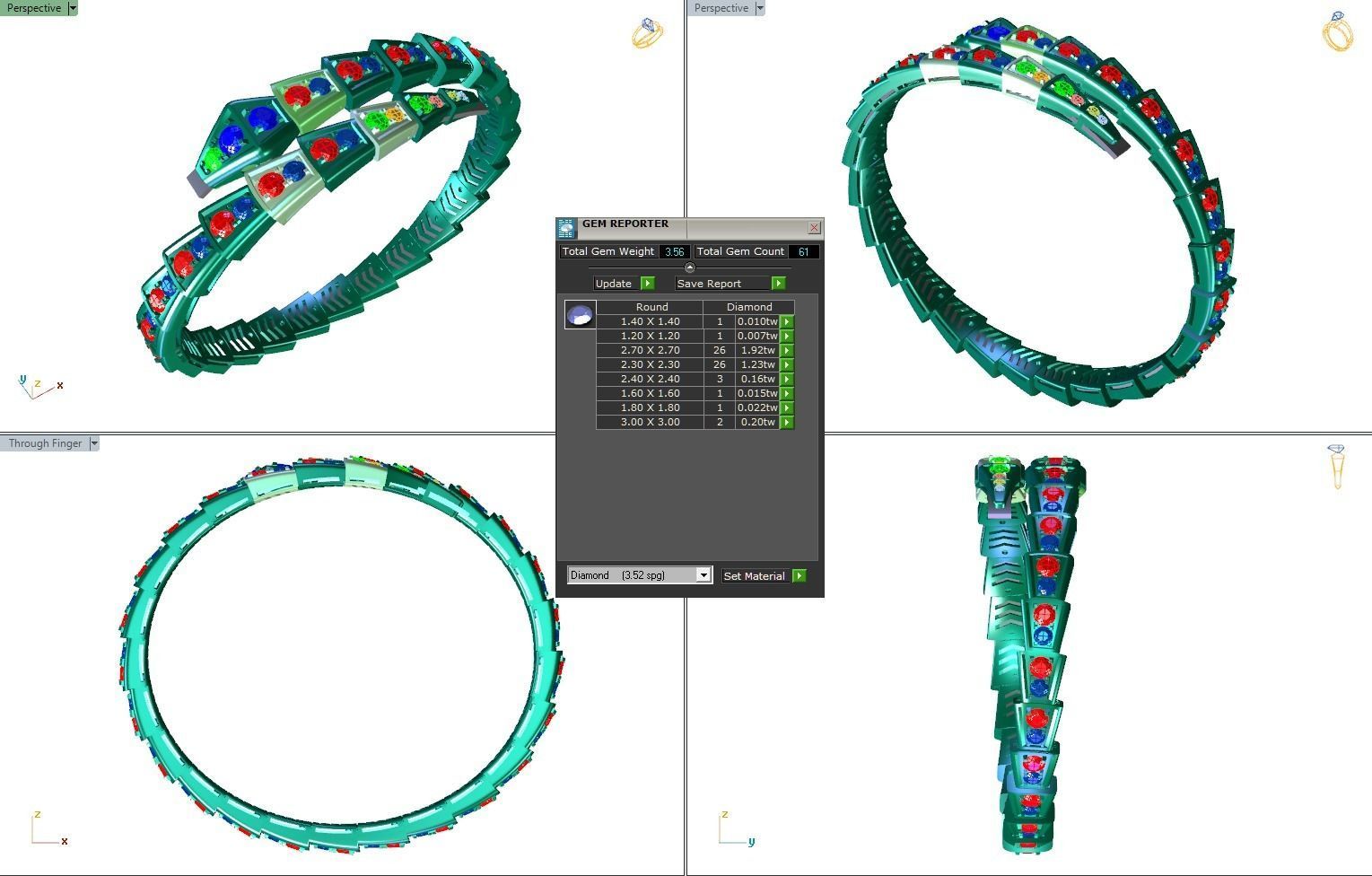 Serpenti Bulgari diamond snake bracelet 3D print model_8