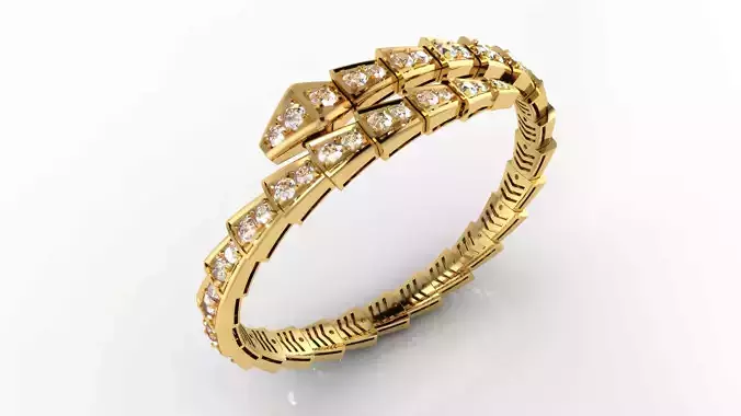 Serpenti Bulgari diamond snake bracelet 3D print model