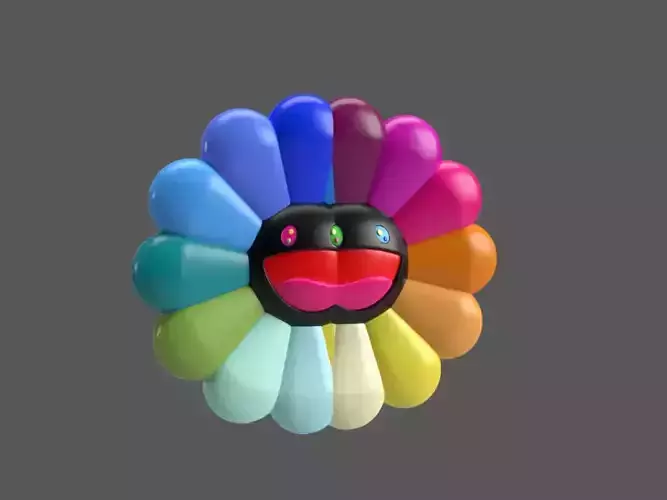 TAKASHI MURAKAMI DUAL FACE FLOWER 3D print model