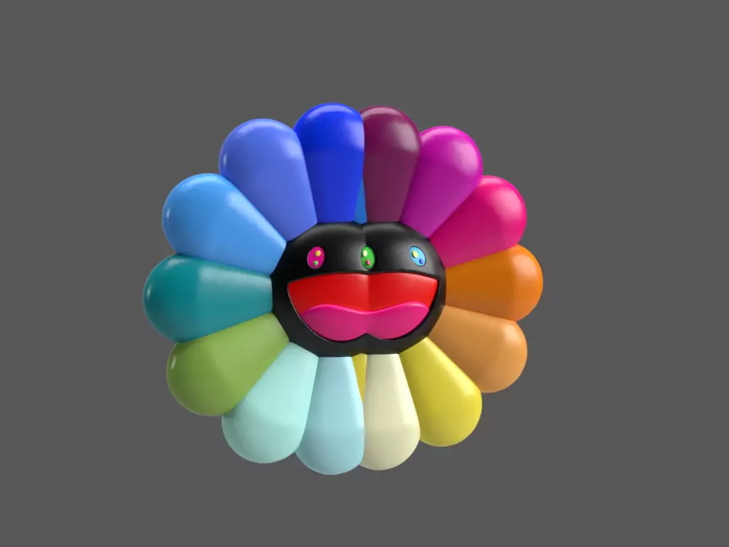 TAKASHI MURAKAMI DUAL FACE FLOWER 3D print model