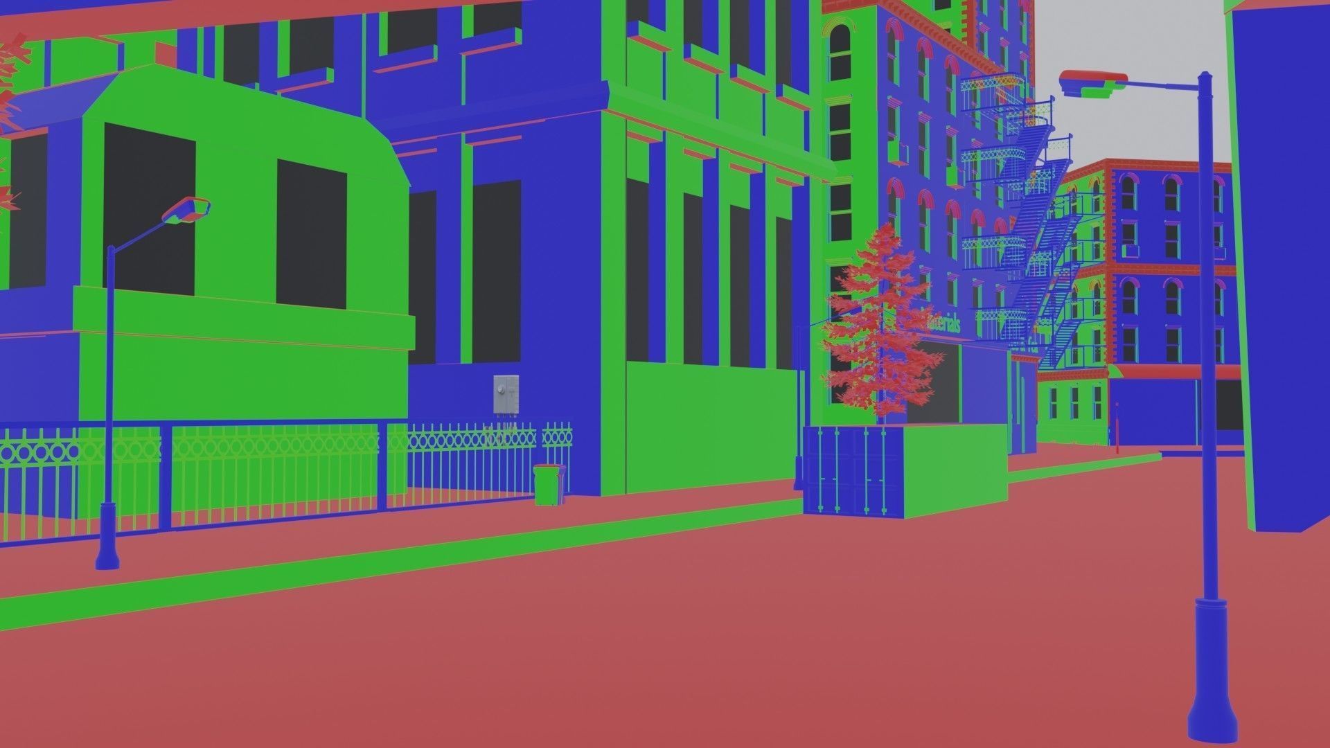 City with rail bridge 3D model_7